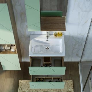 Тумба под раковину Бриклаер Кристалл 4627125417153 60 см фисташковый